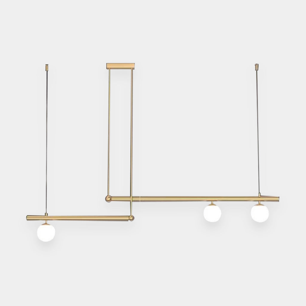 Pendant Light Linear 3 Bulbs Gold