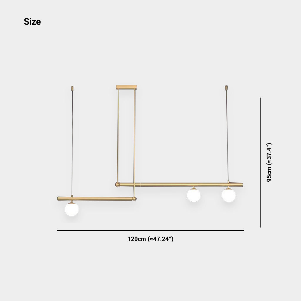 Pendant Light Linear 3 Bulbs Size
