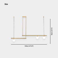 Pendant Light Linear 3 Bulbs Size