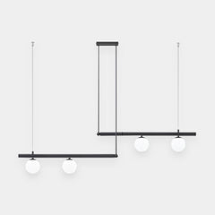 Pendant Light Linear 4 Bulbs Black