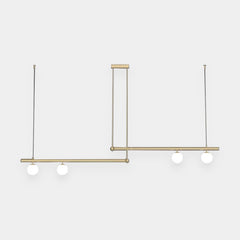Pendant Light Linear 4 Bulbs Gold