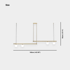 Pendant Light Linear 4 Bulbs Size