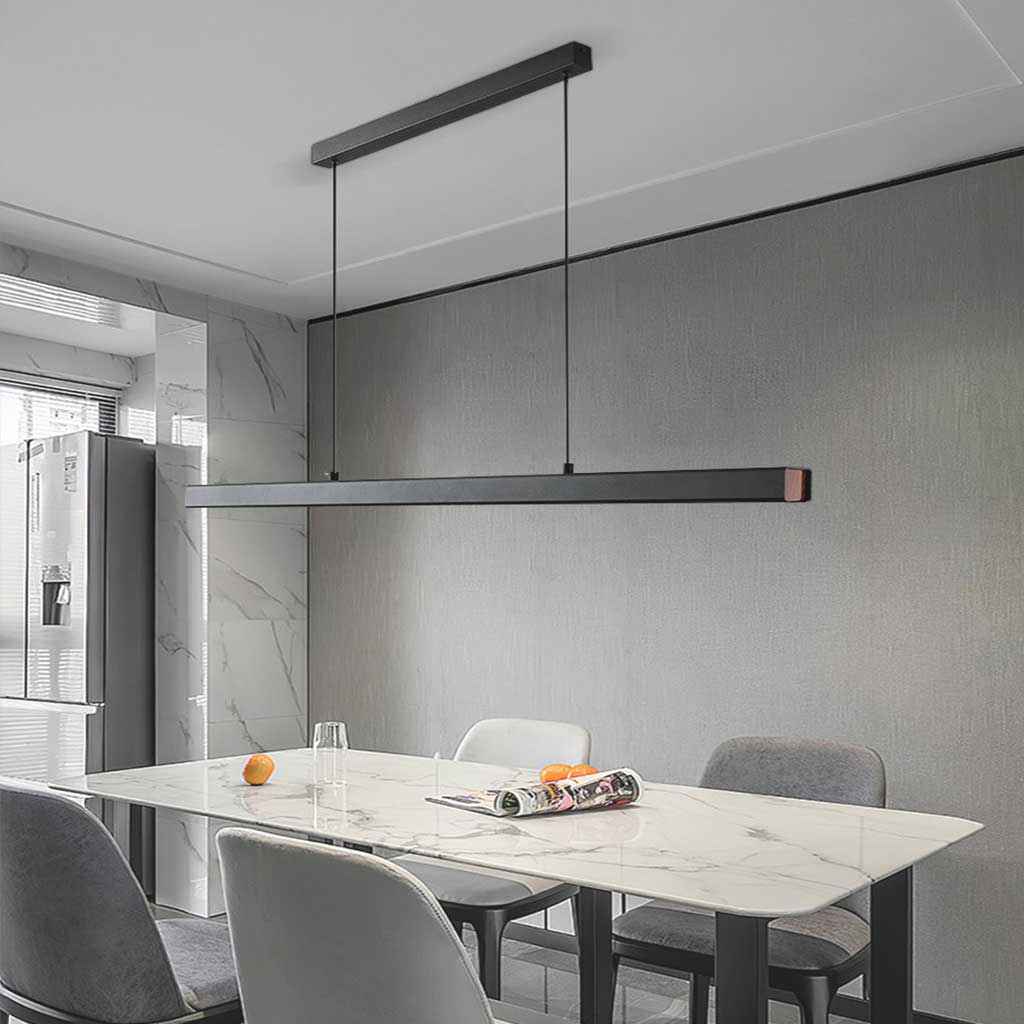 Pendant Light Modern Minimalist Aluminum Linear LED Dimmable Black White White Shade L80cm H3.5cm L31.5 x H1.38 16w