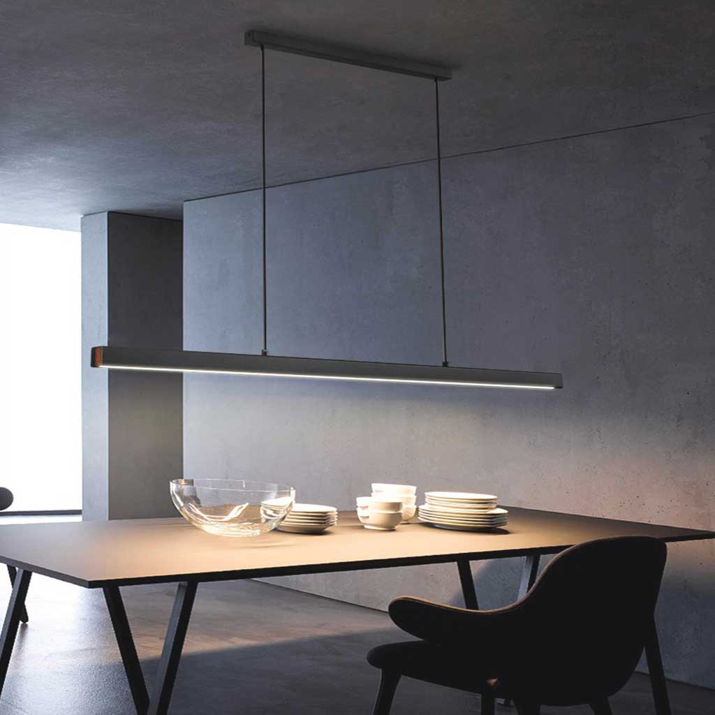 Pendant Light Linear Black Dining Table