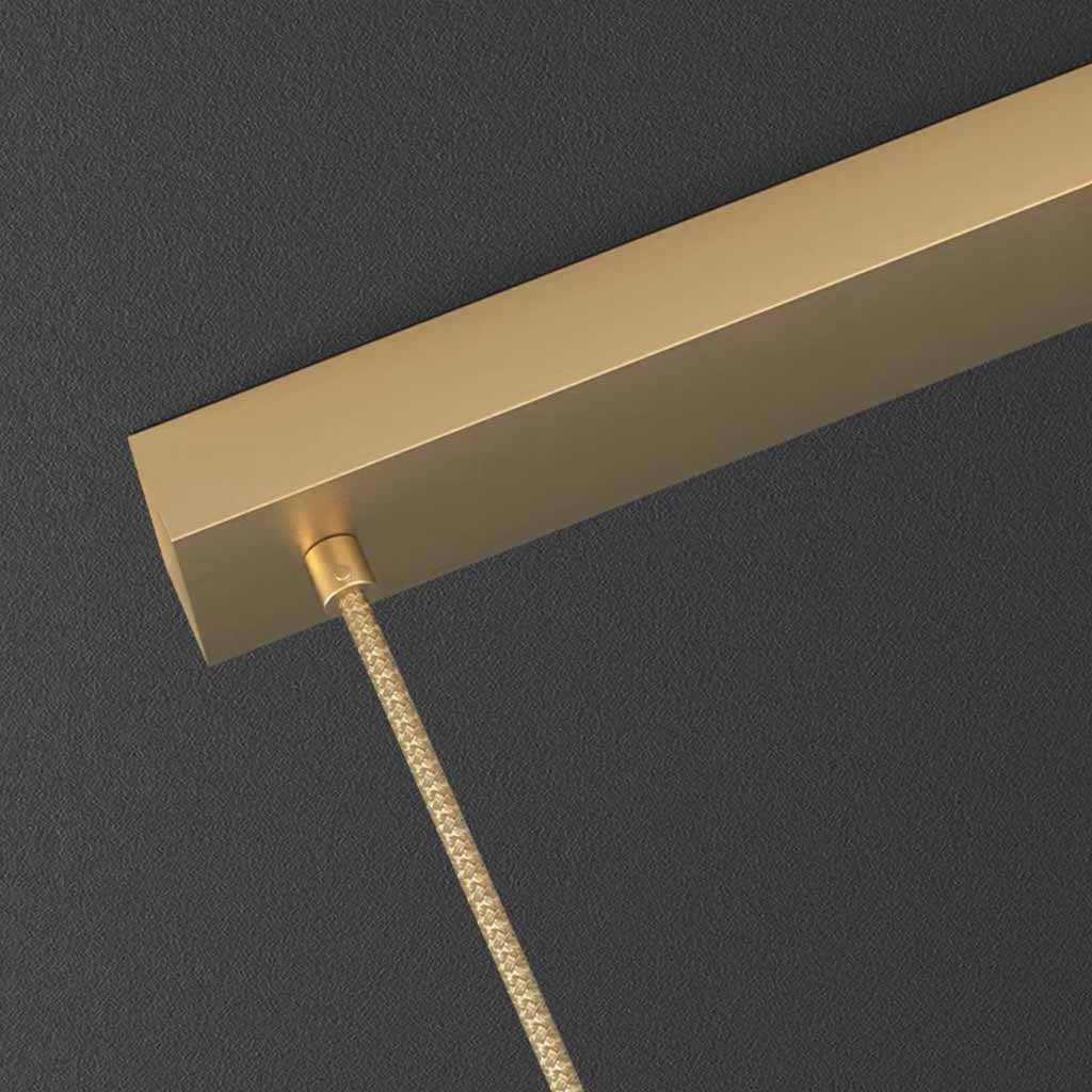 Pendant Light Linear Copper Brass LED with Spotlights Canopy