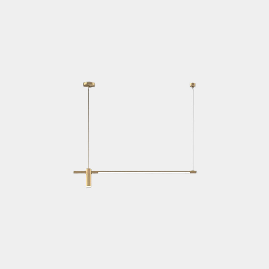 Pendant Light Linear Copper Brass LED with Spotlights