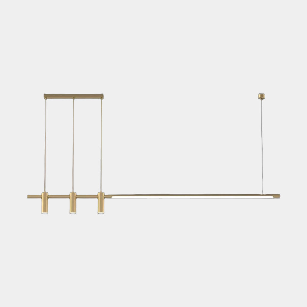 Pendant Light Linear Copper Brass with Spotlights 3
