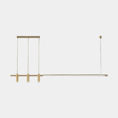 Pendant Light Linear Copper Brass with Spotlights 3