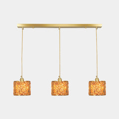 Pendant Light Linear Crystal 3 Light Cylinder