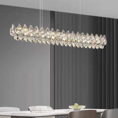 Pendant Light Linear Crystal Raindrop Dimmable LED Room