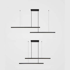 Pendant Light Linear Dimmable LED Black Double