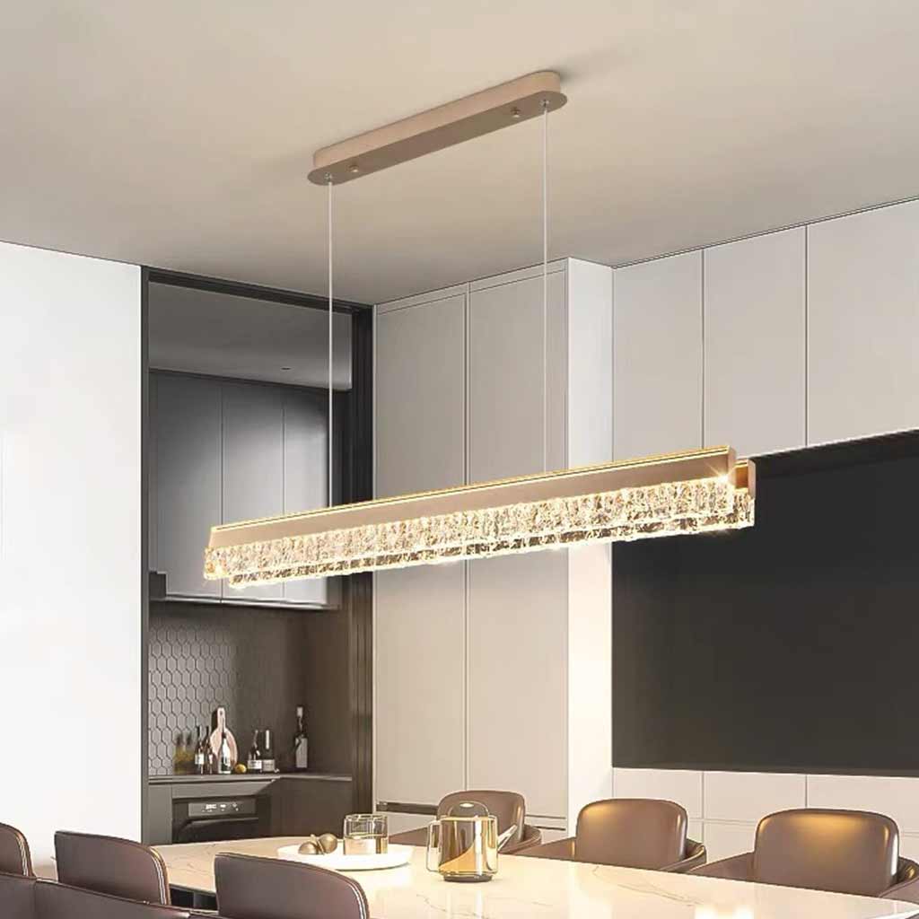 Pendant Light Linear Dimmable LED Rose Gold Room