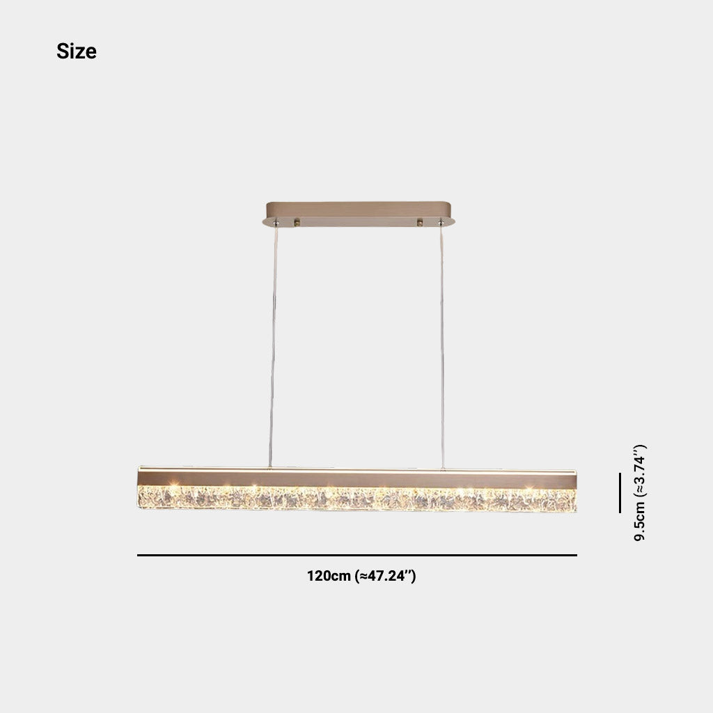 Pendant Light Linear Dimmable LED Rose Gold Size