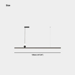Pendellampa Linjär Dimbar LED för Matbord, Svart/Vit