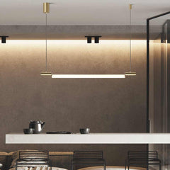 Pendant Light Linear Horizontal Strip LED Gold Dining Room