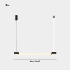 Pendant Light Linear Horizontal Strip LED Size