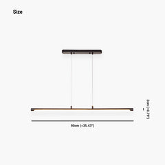 Pendant Light Linear LED Black Size