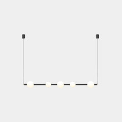 Pendant Light Linear Multi Globe LED Black 5