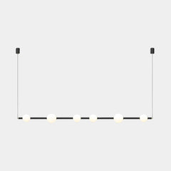 Suspension linéaire multi-globes LED, noir/doré