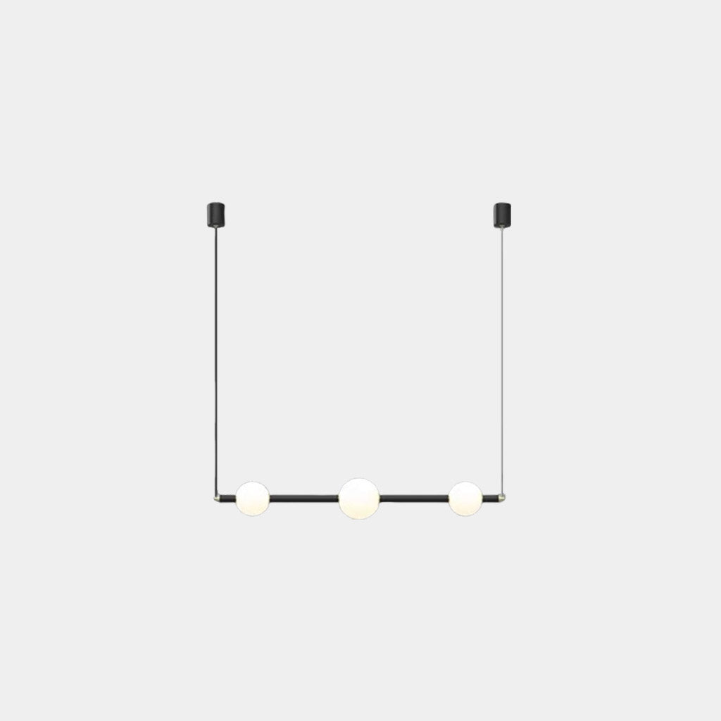 Pendant Light Linear Multi Globe LED Black