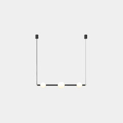 Pendant Light Linear Multi Globe LED Black