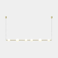 Suspension linéaire multi-globes LED, noir/doré