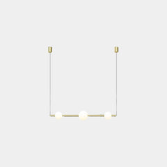 Suspension linéaire multi-globes LED, noir/doré