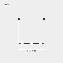 Suspension linéaire multi-globes LED, noir/doré