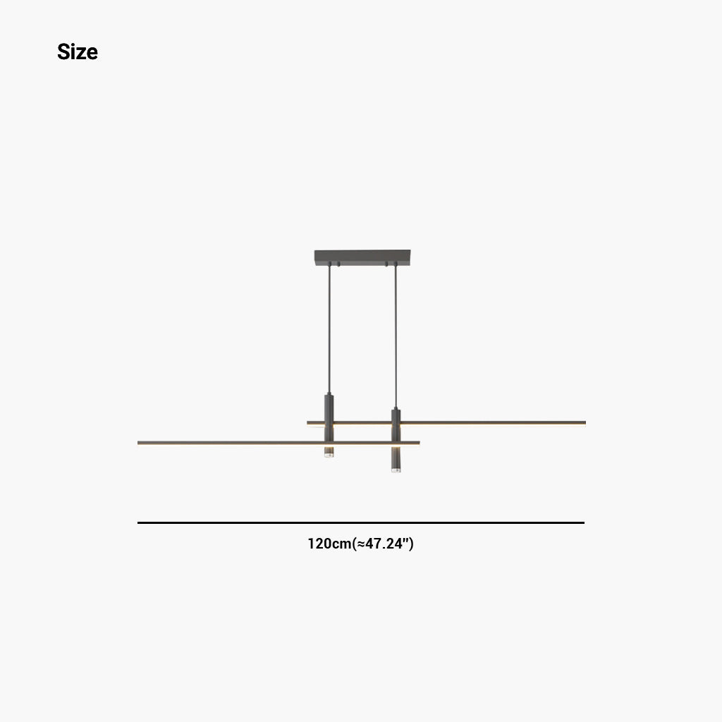 Pendant Light Linear with Spotlights Black Size