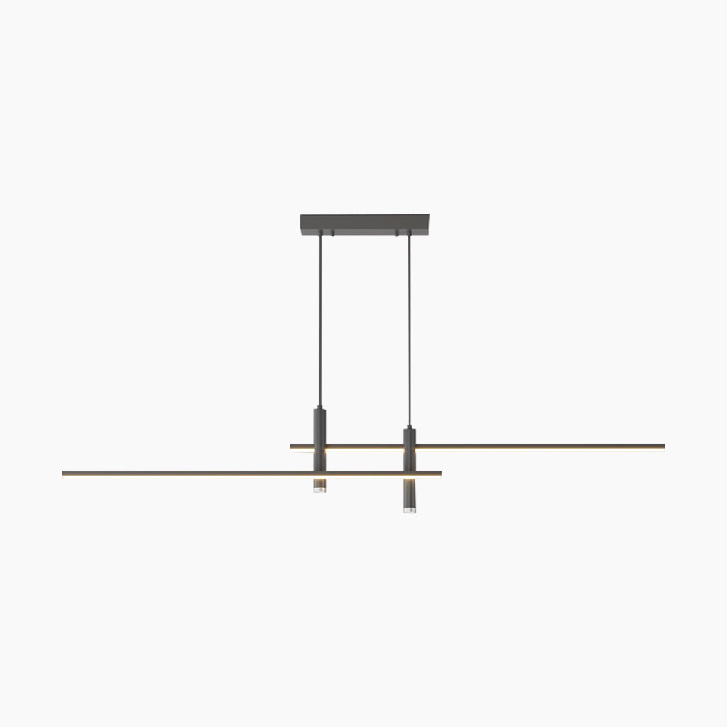 Pendant Light Linear with Spotlights Black