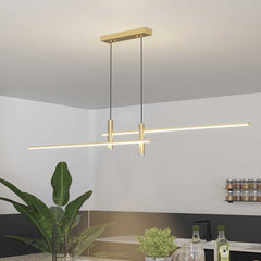 Pendant Light Linear with Spotlights Gold Dining Room