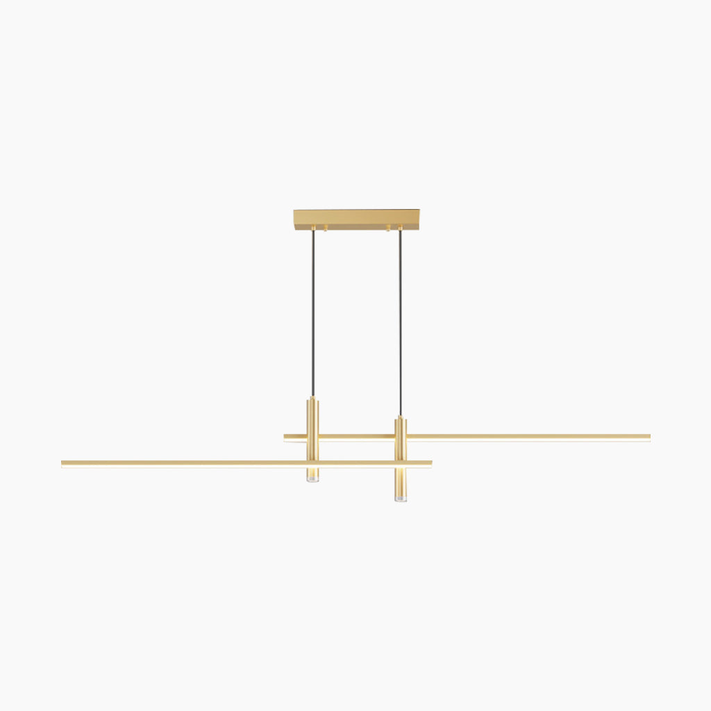Pendant Light Linear with Spotlights Gold