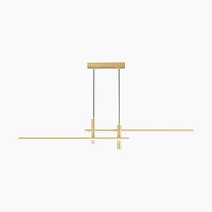 Pendant Light Linear with Spotlights Gold