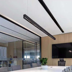 Suspension LED linéaire minimaliste à longue bande pour bureau