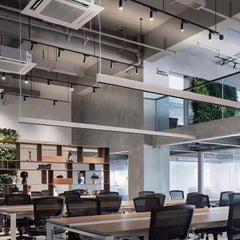 Suspension LED linéaire minimaliste à longue bande pour bureau