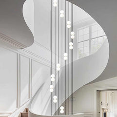 Pendant Light Long Vertical Multi Globe for High Ceiling Entryway