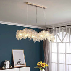 Pendant Light Chandelier Luxury Frosted Glass Leaf