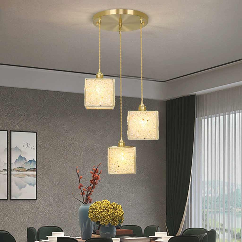 Pendant Light Luxury Handmade 3 Light Brass Crystal Dining Room