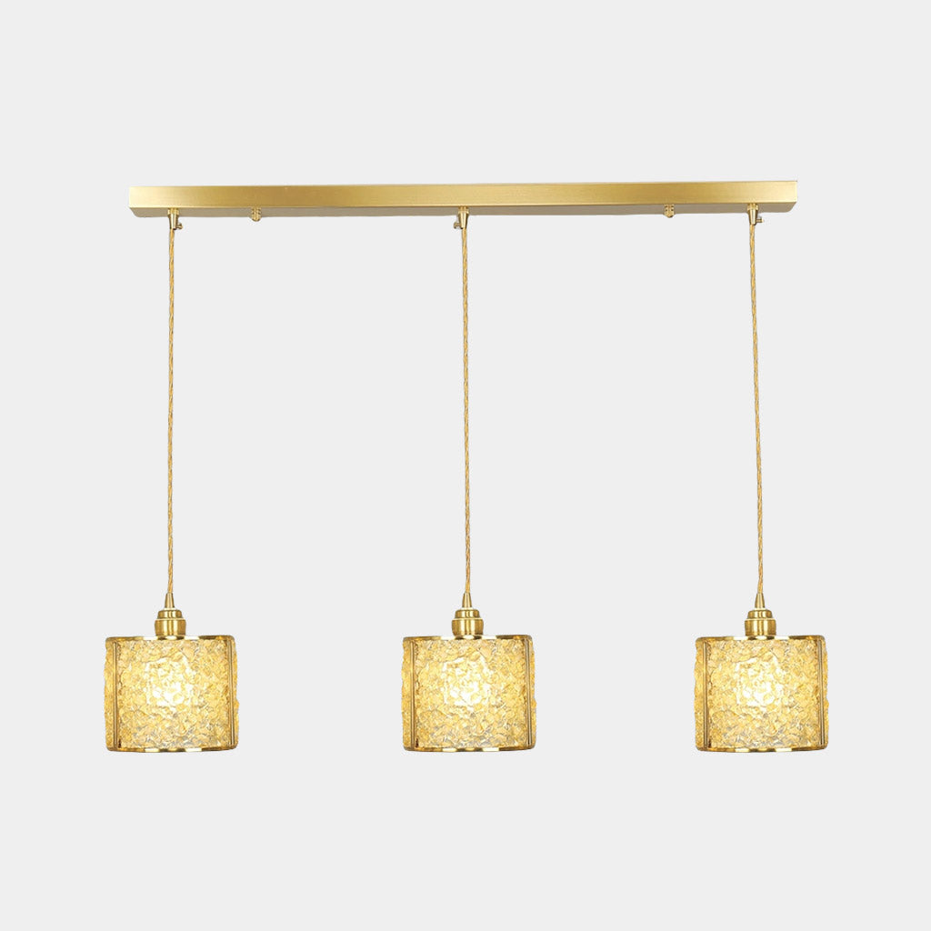 Pendant Light Luxury Linear Crystal 3 Light Cylinder