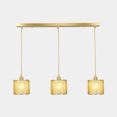 Pendant Light Luxury Linear Crystal 3 Light Cylinder