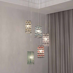Pendant Light Luxury Multiple Colorful Crystal Cubes