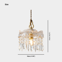 Pendant Light Luxury Vintage Brass Clear Glass Drop Size