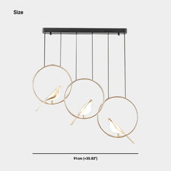 Pendant Light Magpie Bird LED Size