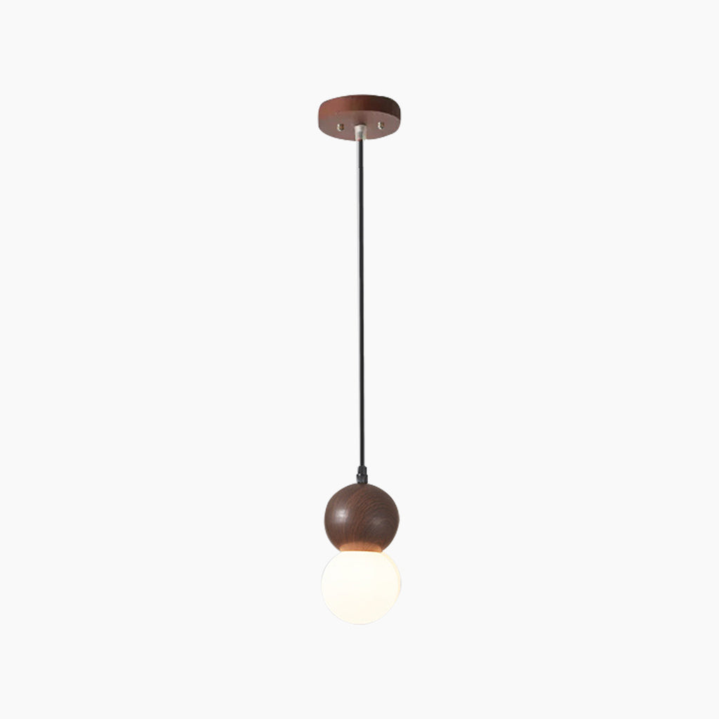 Pendant Light Mini Globe Ball Gourd Walnut Color