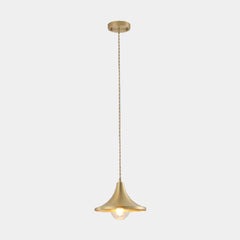 Pendant Light Minimalist Brushed Brass Single Head, Gold