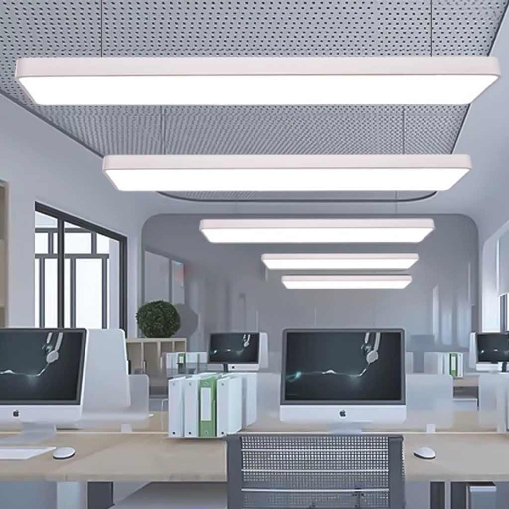 Office Color Rectangular Minimalist Bright Rectangle Office LED Pendant Light | VAXLAMP