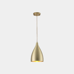 Pendant Light Minimalist Brushed Brass Single Head, Gold