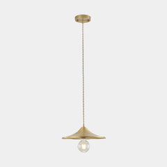 Pendant Light Minimalist Brushed Brass Single Head, Gold