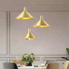 Pendant Light Minimalist Brushed Brass Single Head Gold Dining Room