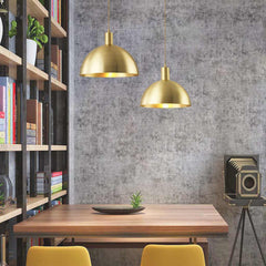 Pendant Light Minimalist Brushed Brass Single Head Gold Dining Table